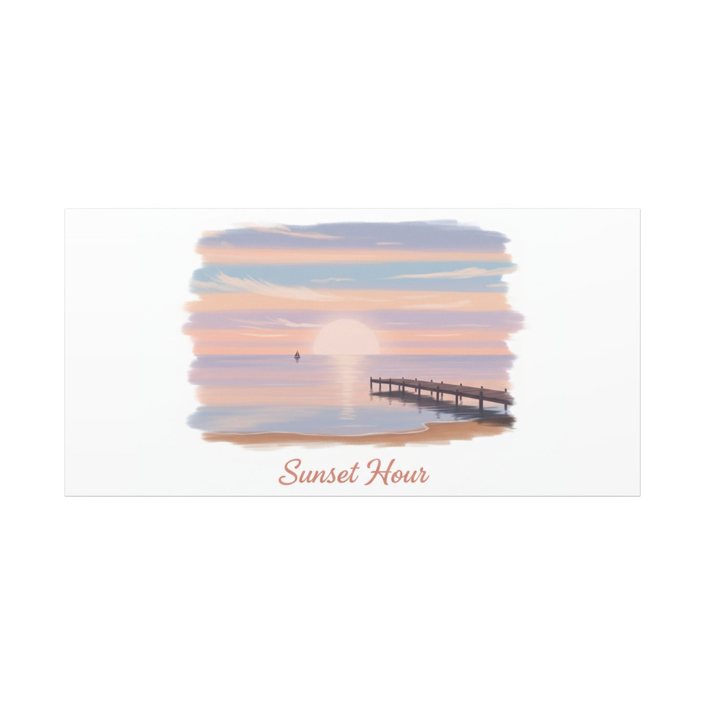 Sunset Hour Canvas, Matte Stretched 1.25" | Minimal Luxe Gold Accent