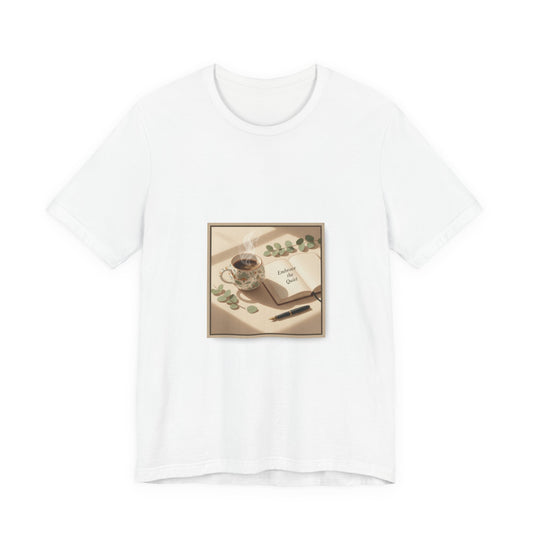 quiet mornings journaling tee | sunrise decor, minimalist coffee art