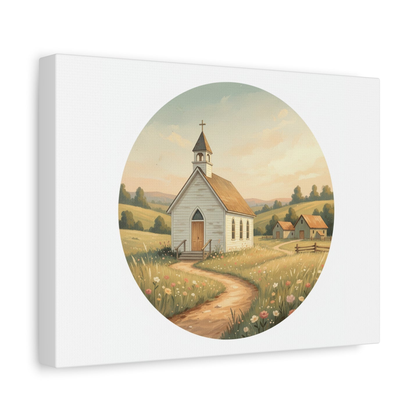 Country Church Matte Canvas, Stretched, 1.25"