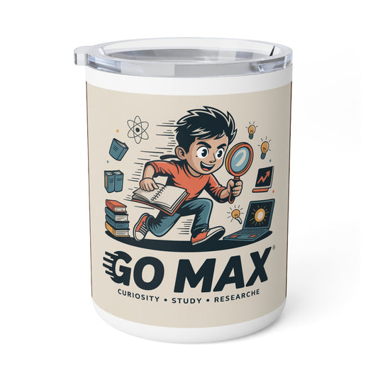 Go Max Insulated Coffee Mug — Curiosity, Study & Research Travel Tumbler (10oz)