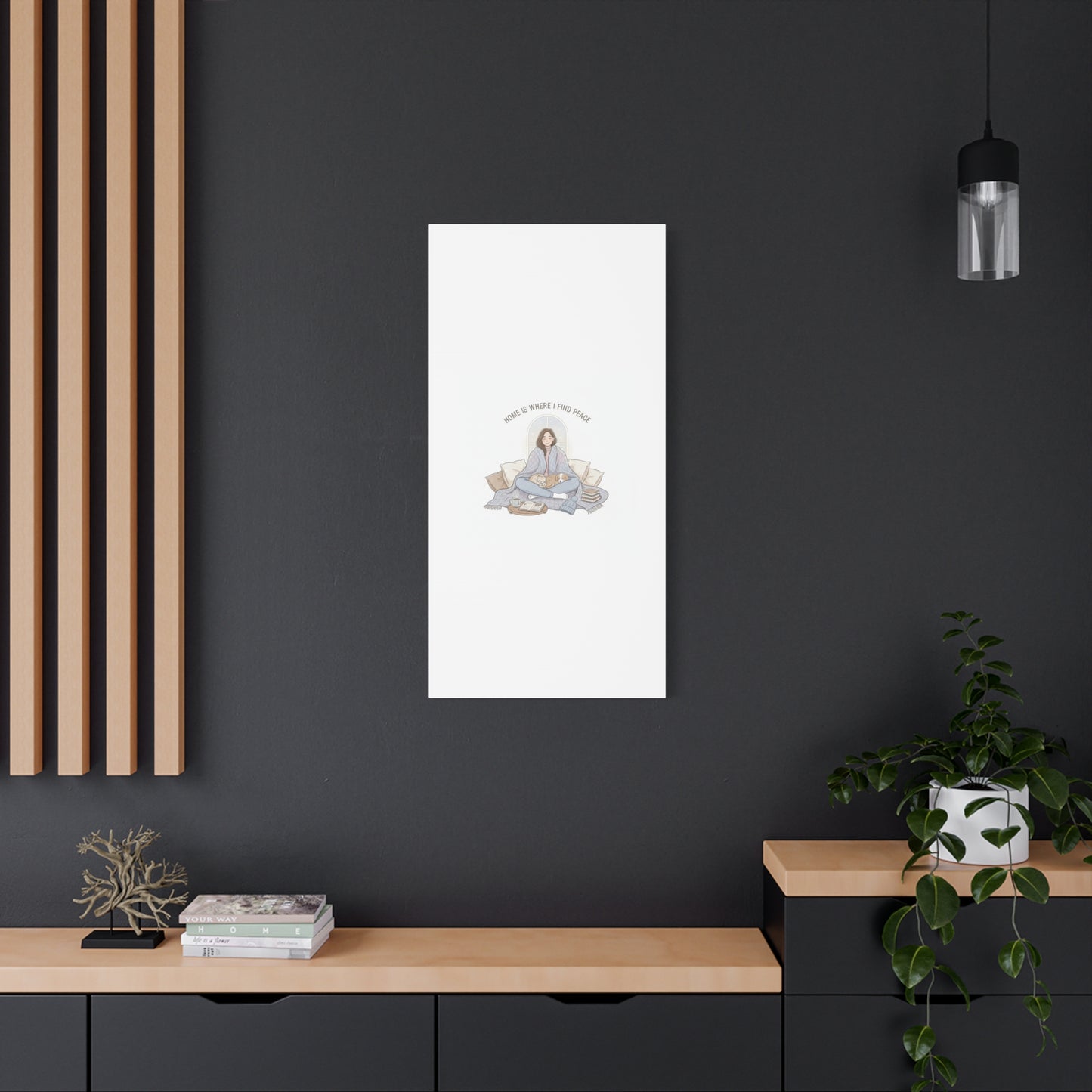 Home Is Where I Find Peace Canvas | Cozy Homebody Wall Art, Introvert Winter