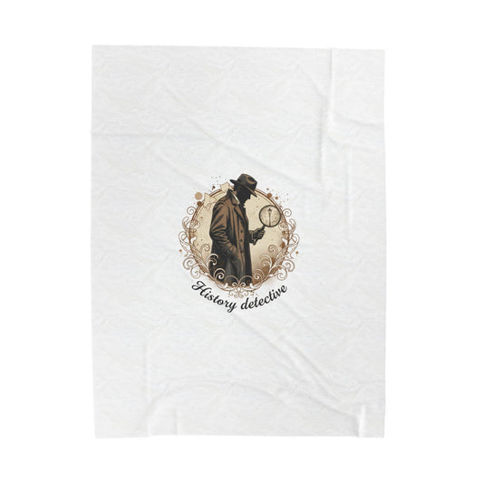 Victorian Detective Illustration Velveteen Plush Blanket | moody botanical, gothic floral