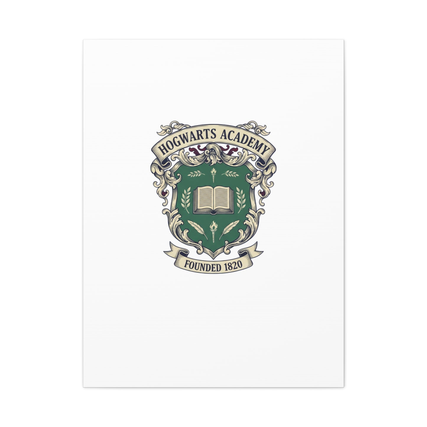 Hogwarts Ivy-Style Emblem Canvas | vintage club logo, old money crest