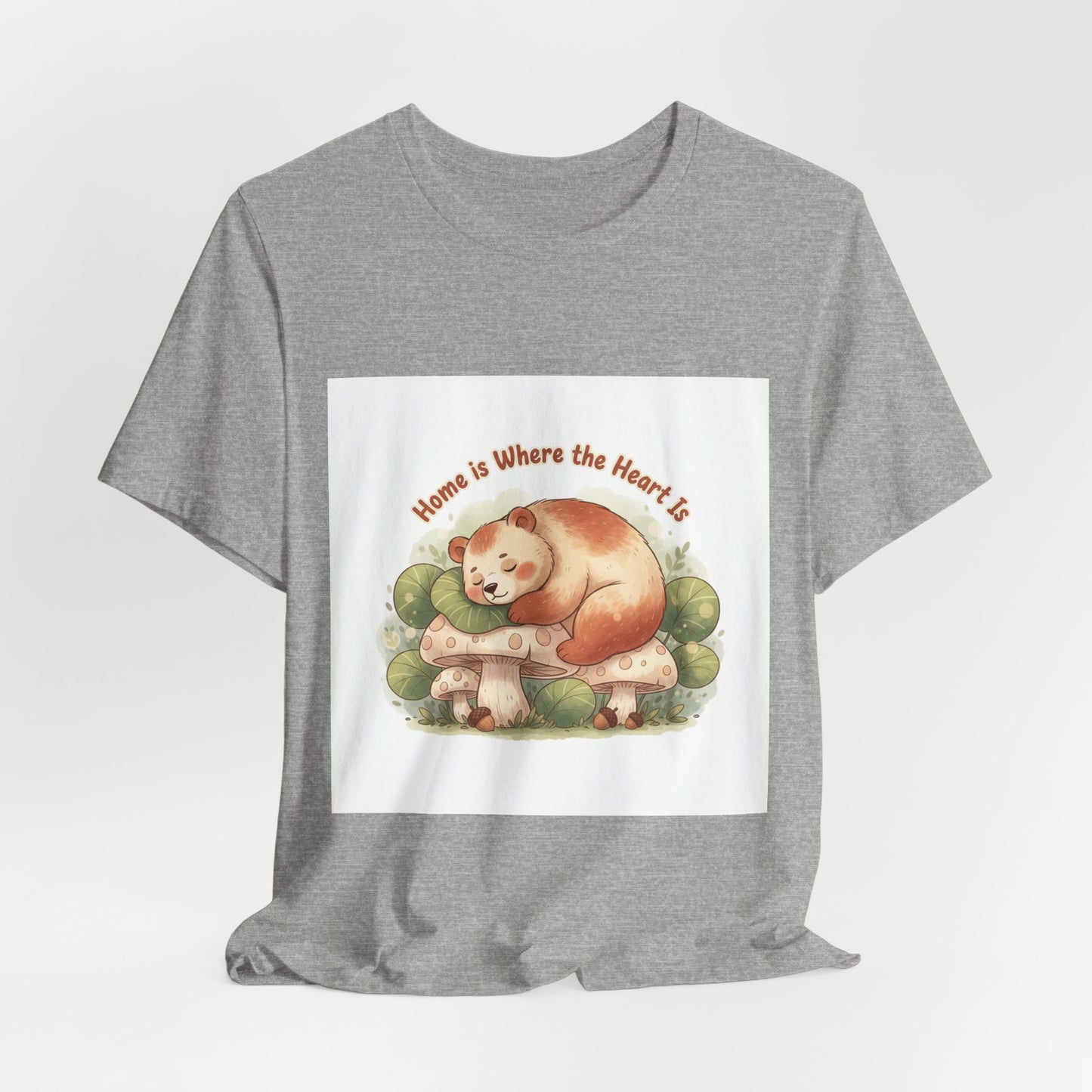 Cozy Sleeping Bear Illustration Tee | cute animal illustration, winter forest art