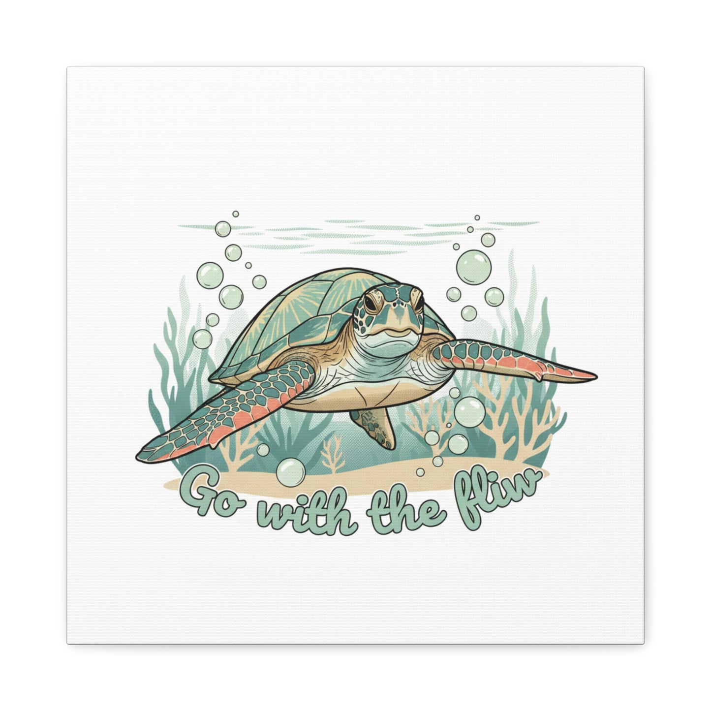 Go with the Flow Turtle Canvas