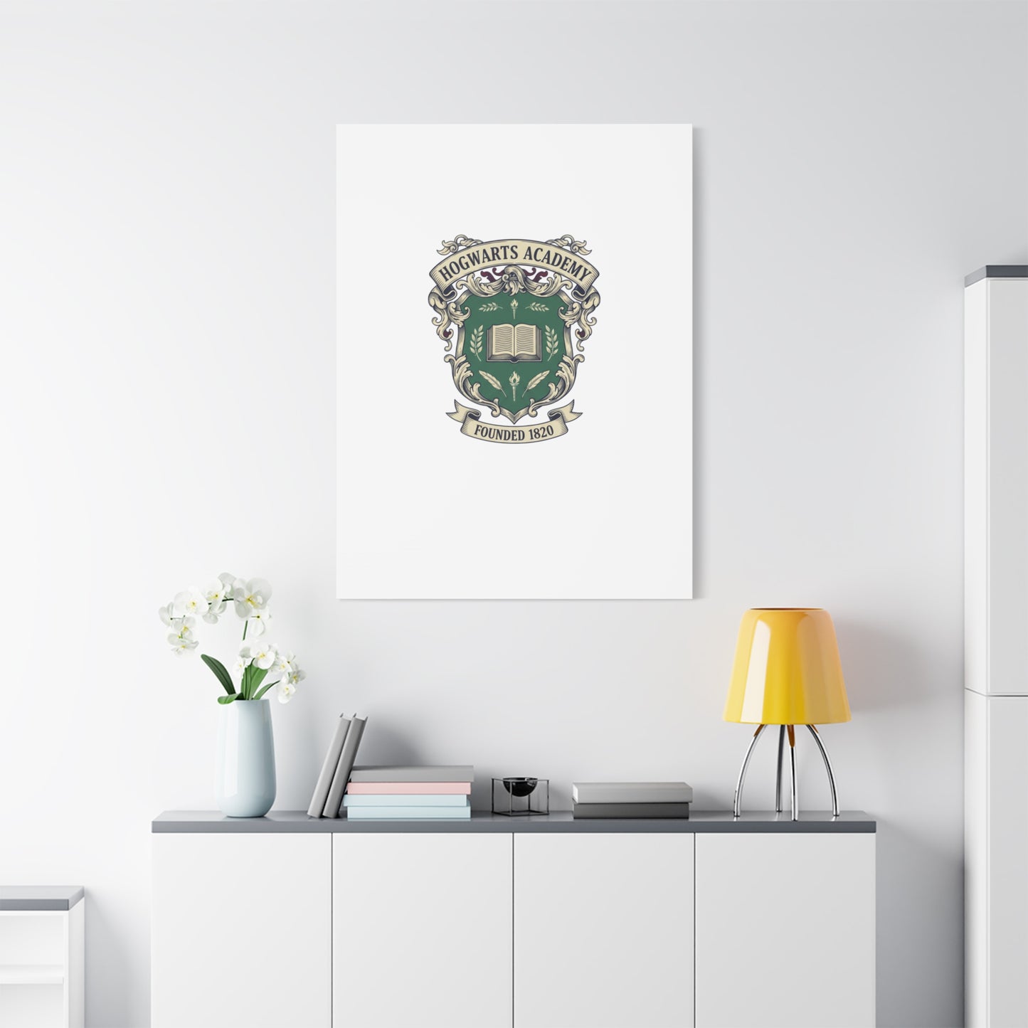 Hogwarts Ivy-Style Emblem Canvas | vintage club logo, old money crest