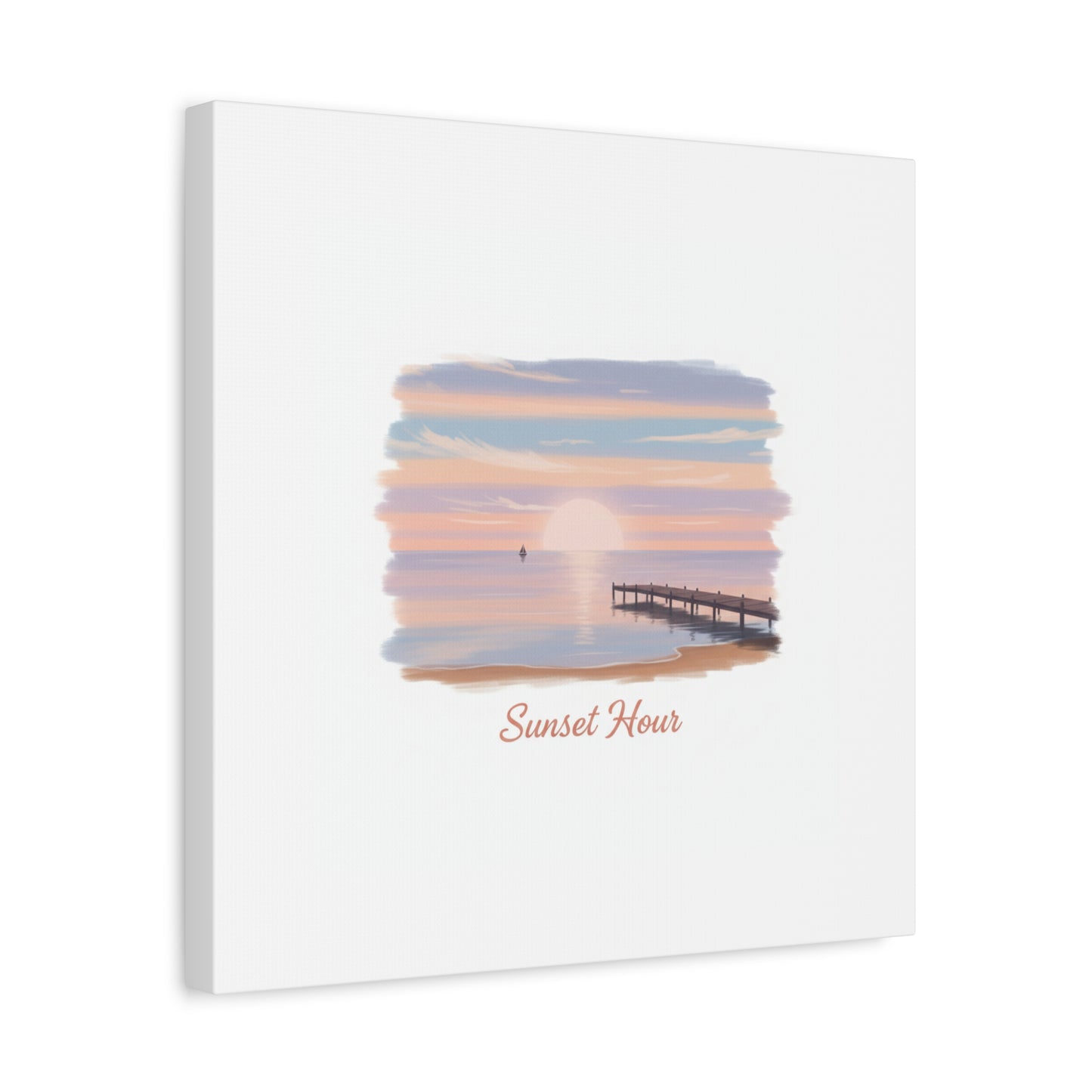 Sunset Hour Canvas, Matte Stretched 1.25" | Minimal Luxe Gold Accent