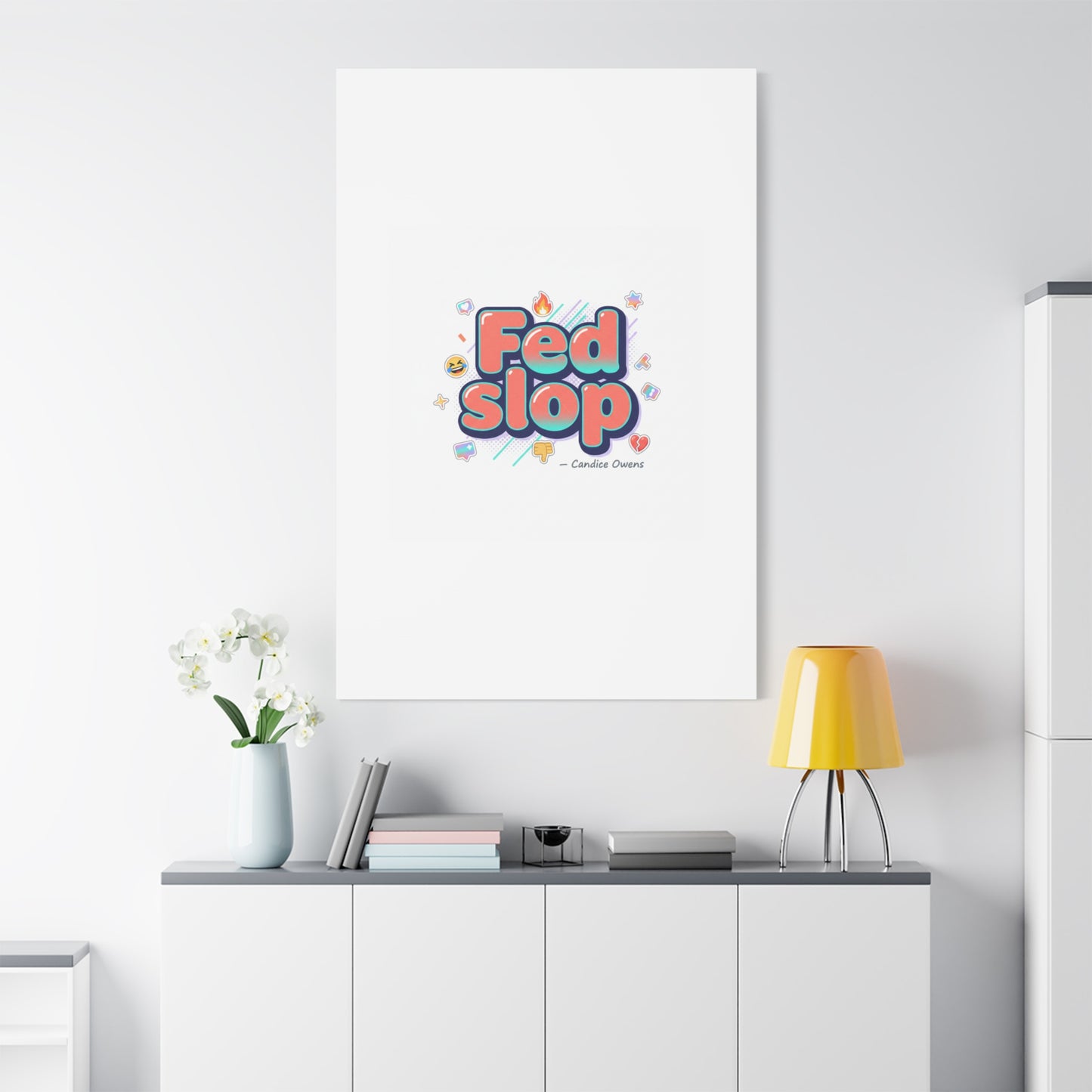 Fed Slop Canvas, Stretched Matte Print | Gen-Z Slang, Meme Text