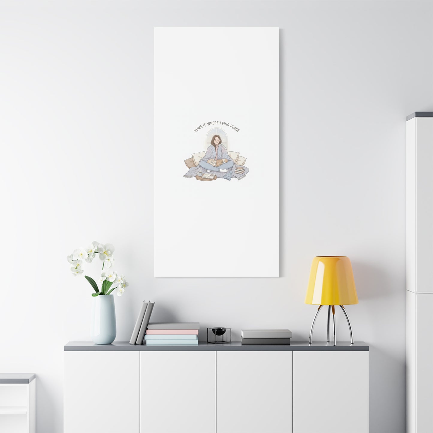 Home Is Where I Find Peace Canvas | Cozy Homebody Wall Art, Introvert Winter