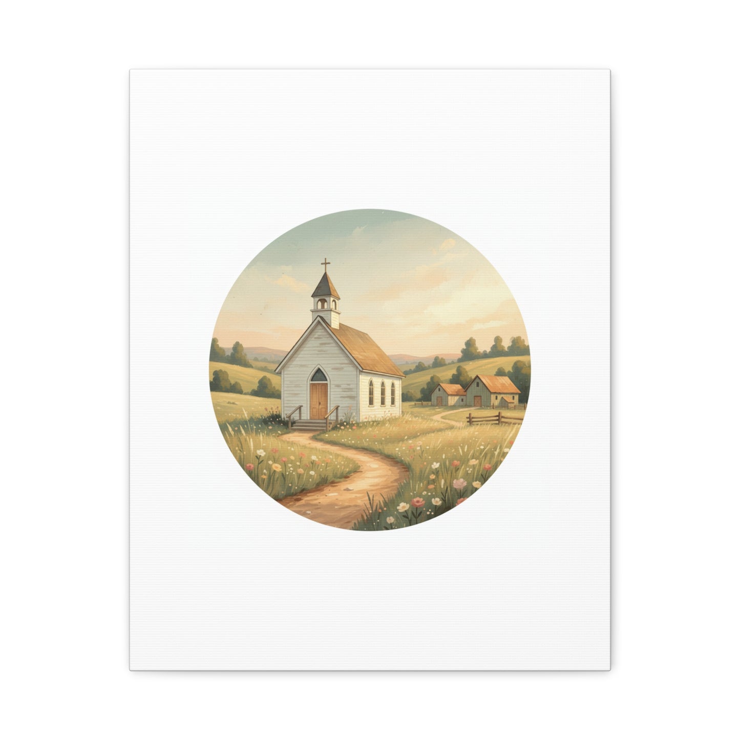 Country Church Matte Canvas, Stretched, 1.25"