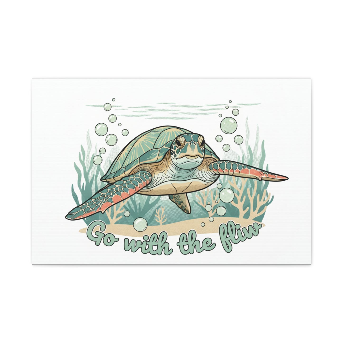 Go with the Flow Turtle Canvas