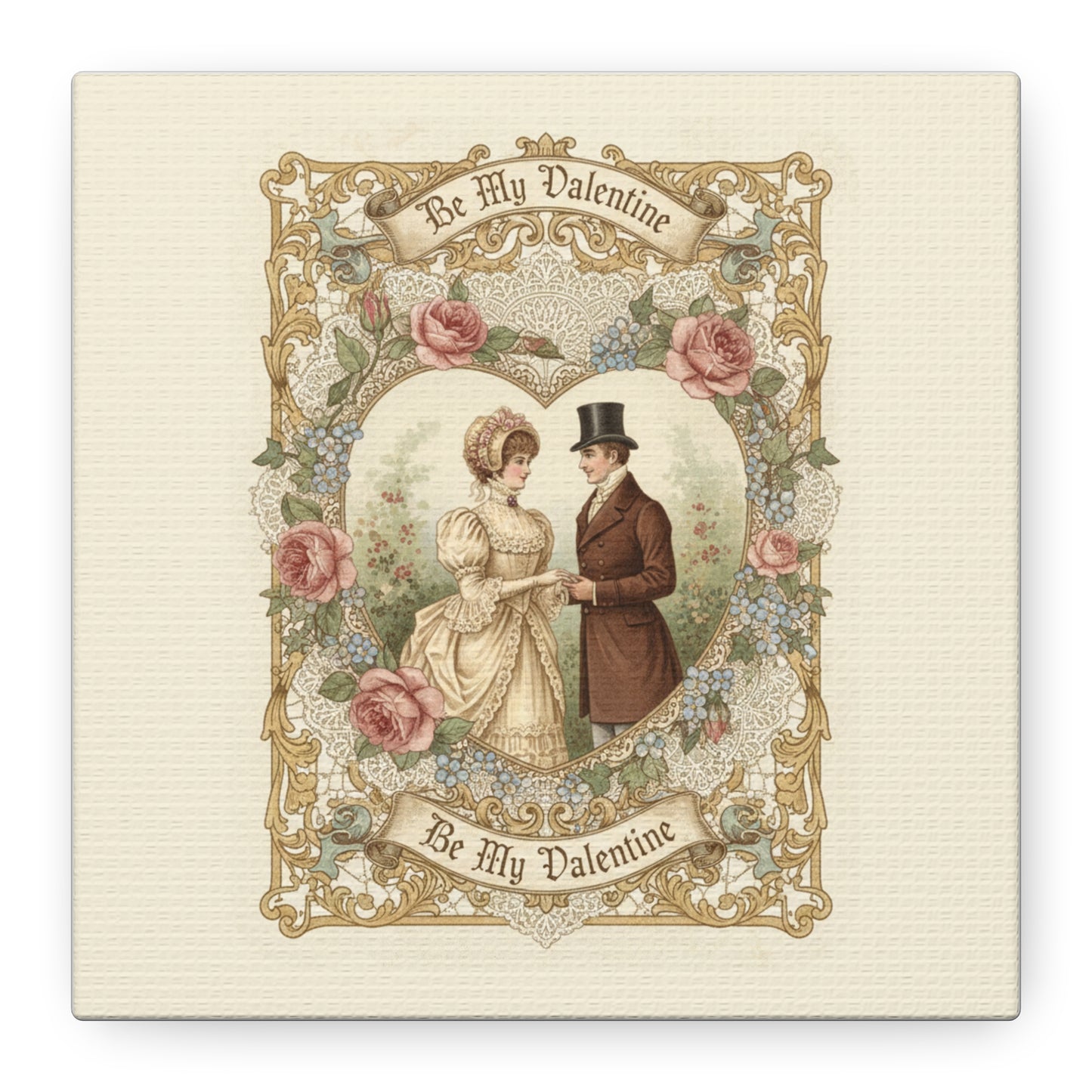 Victorian Valentine Print Canvas | Retro Americana, Vintage Romance