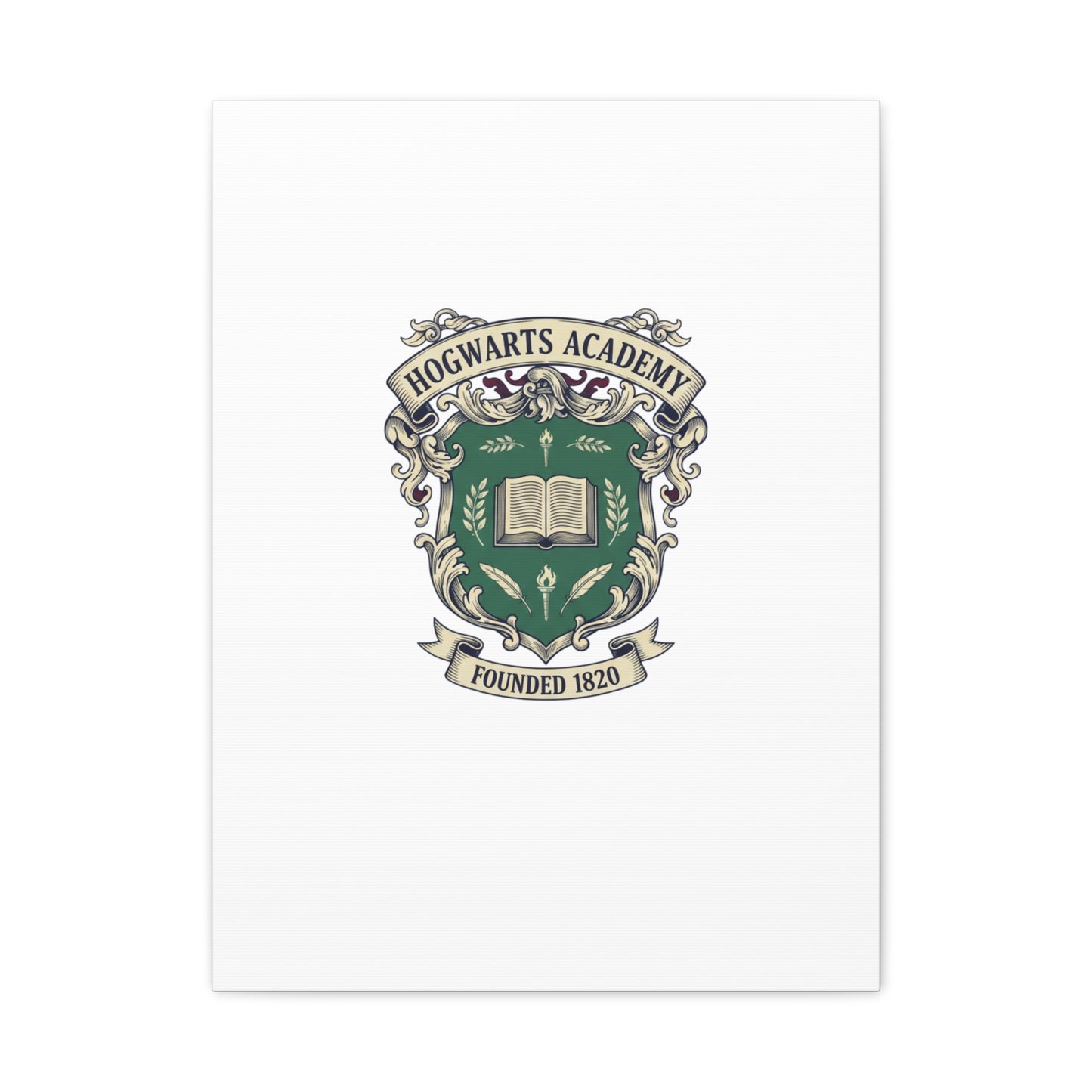 Hogwarts Ivy-Style Emblem Canvas | vintage club logo, old money crest