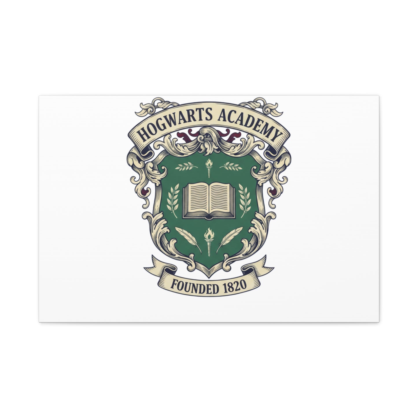Hogwarts Ivy-Style Emblem Canvas | vintage club logo, old money crest