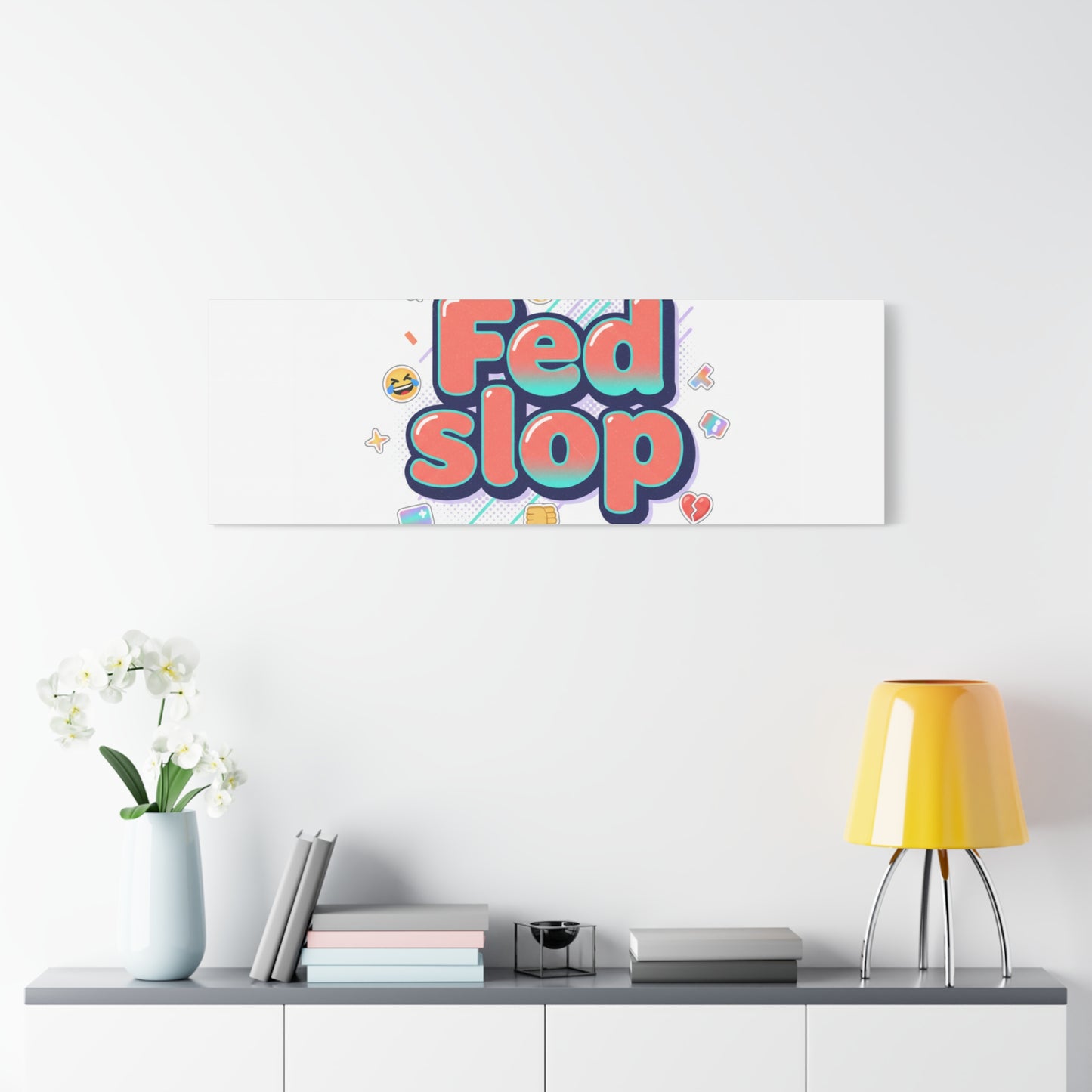 Fed Slop Canvas, Stretched Matte Print | Gen-Z Slang, Meme Text