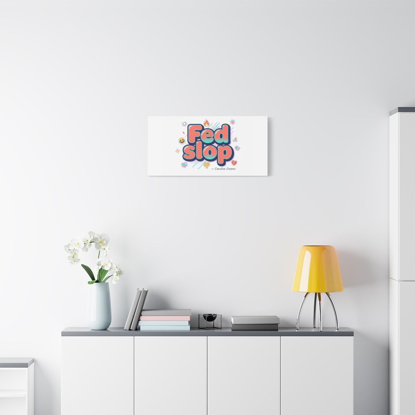 Fed Slop Canvas, Stretched Matte Print | Gen-Z Slang, Meme Text