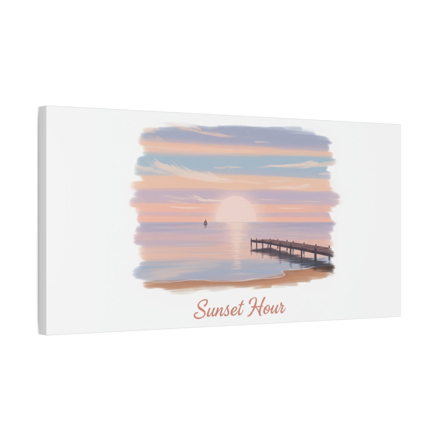 Sunset Hour Canvas, Matte Stretched 1.25" | Minimal Luxe Gold Accent