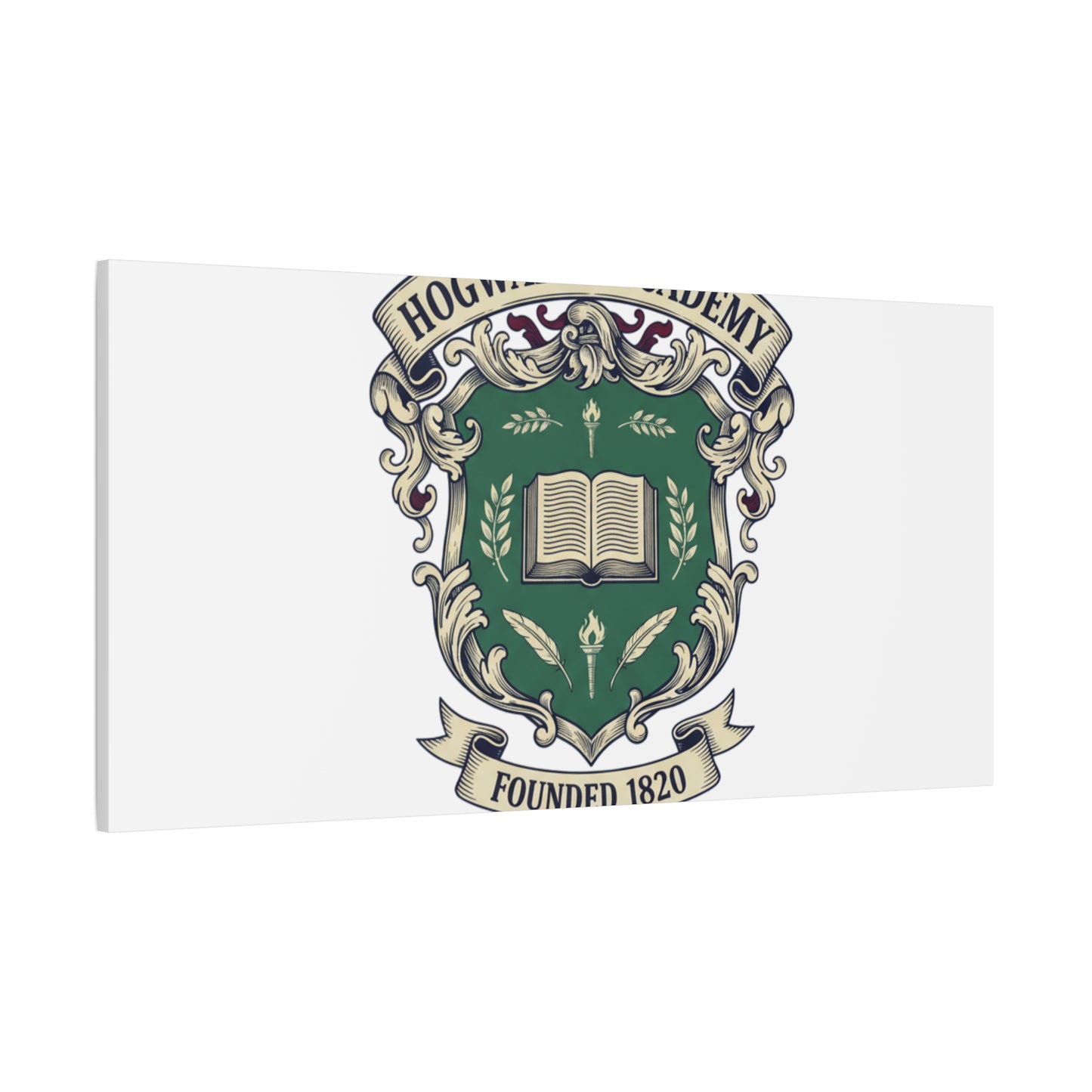 Hogwarts Ivy-Style Emblem Canvas | vintage club logo, old money crest