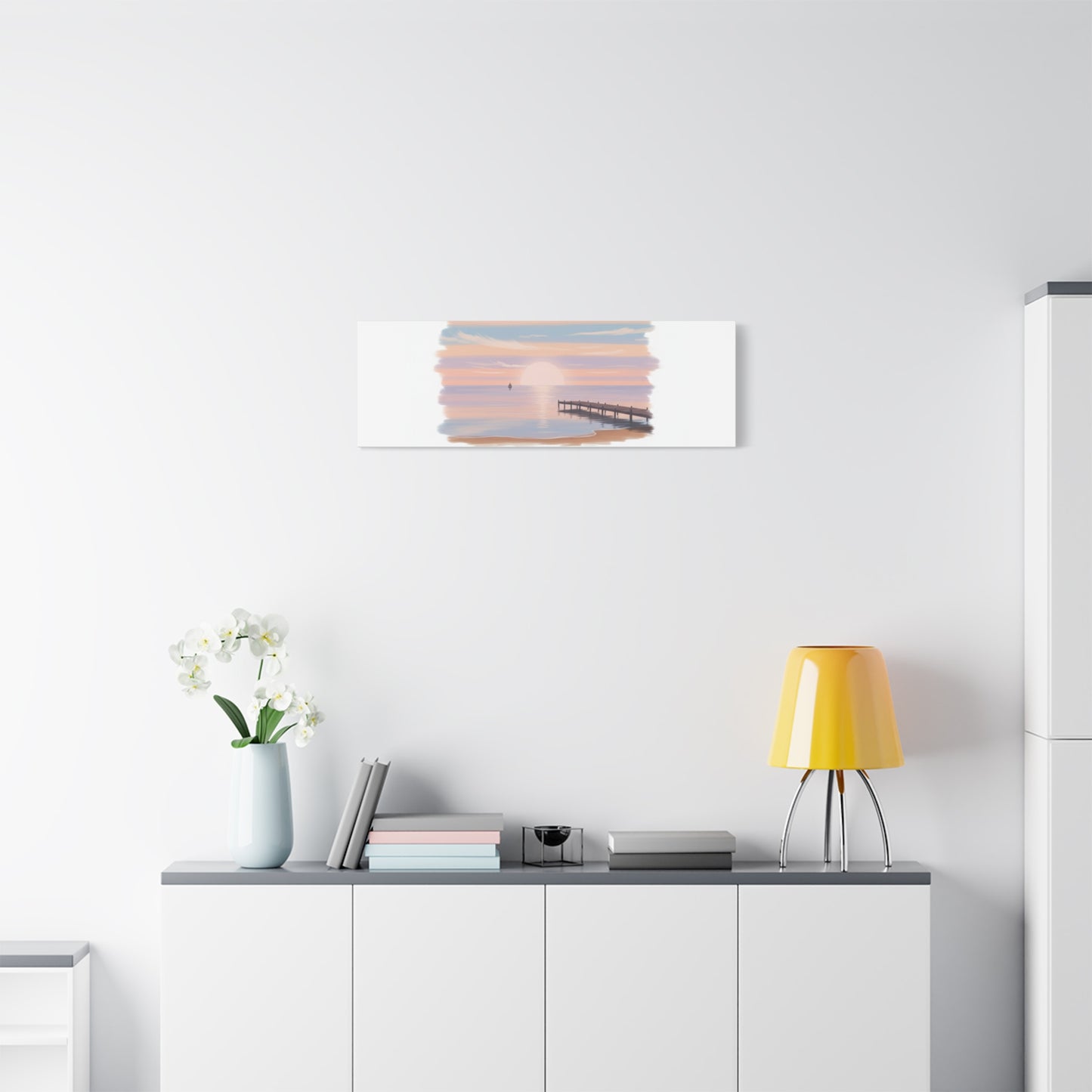 Sunset Hour Canvas, Matte Stretched 1.25" | Minimal Luxe Gold Accent