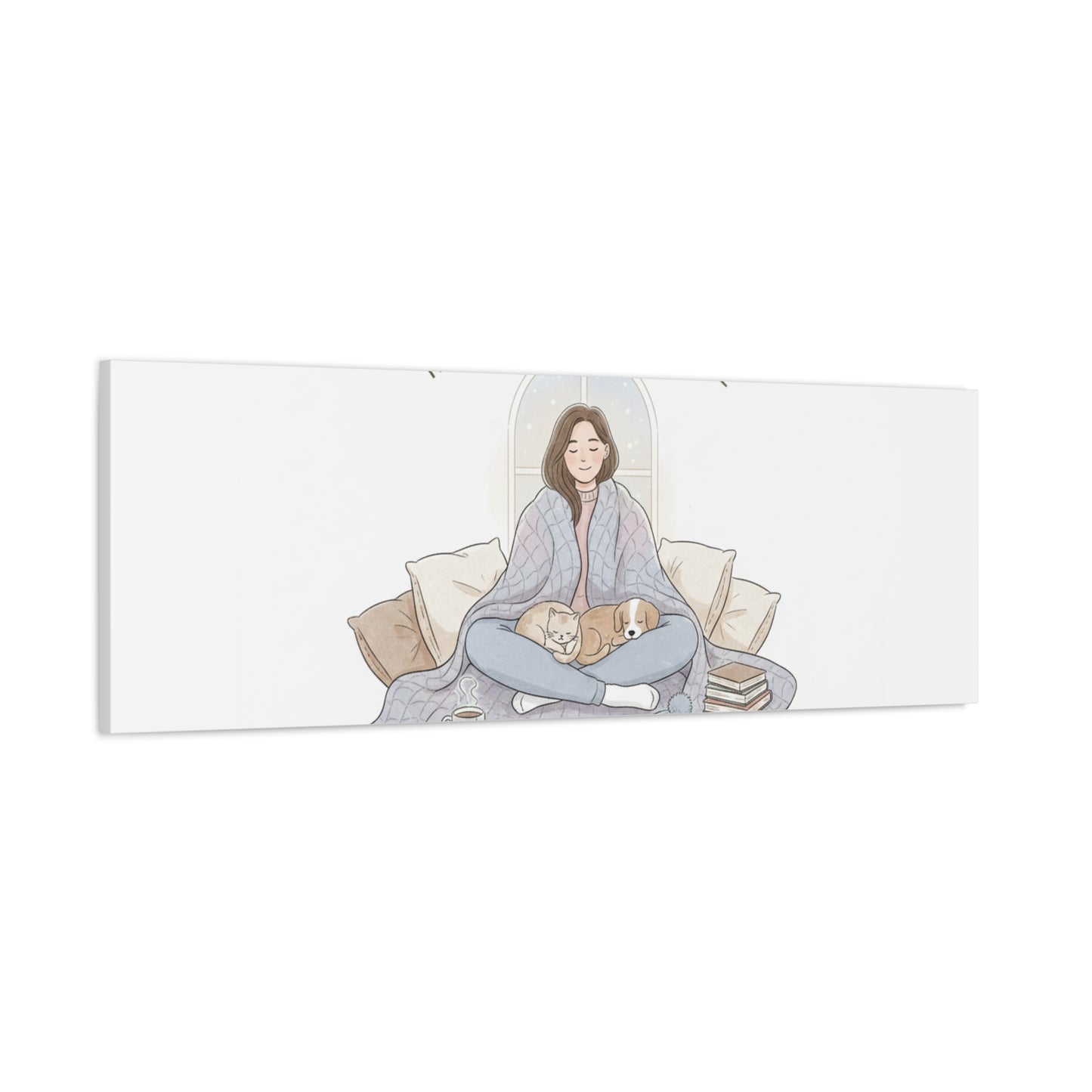 Home Is Where I Find Peace Canvas | Cozy Homebody Wall Art, Introvert Winter
