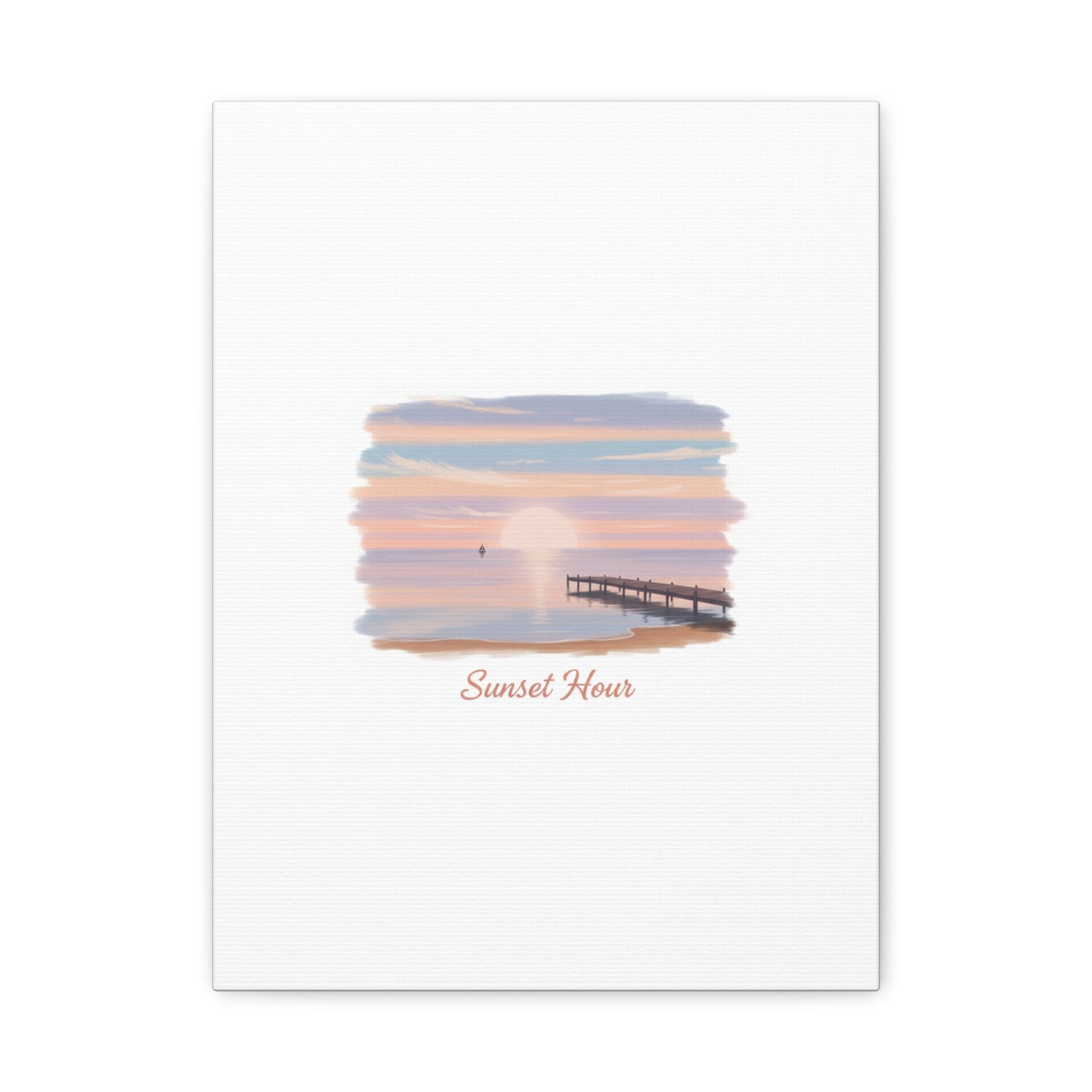 Sunset Hour Canvas, Matte Stretched 1.25" | Minimal Luxe Gold Accent