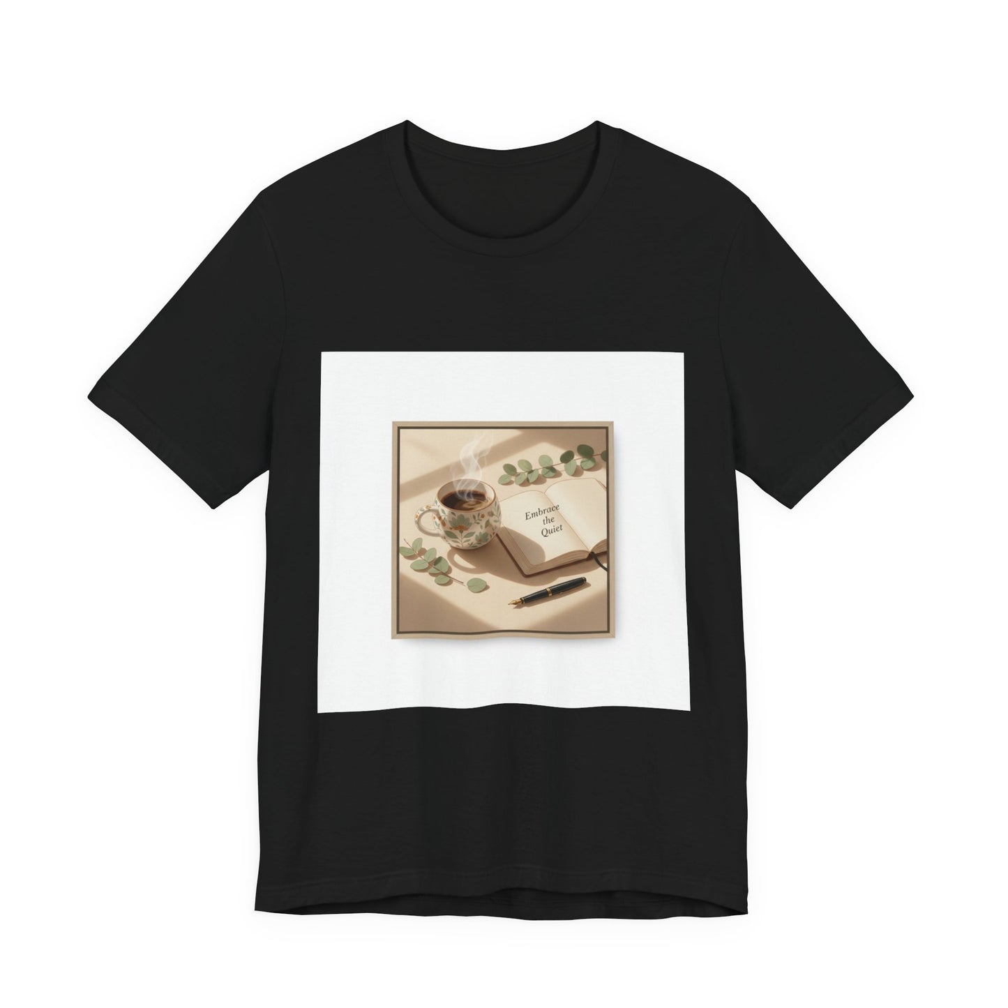 quiet mornings journaling tee | sunrise decor, minimalist coffee art