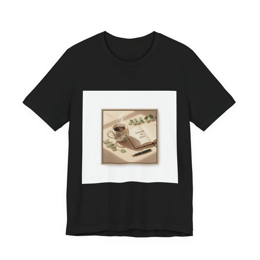 quiet mornings journaling tee | sunrise decor, minimalist coffee art