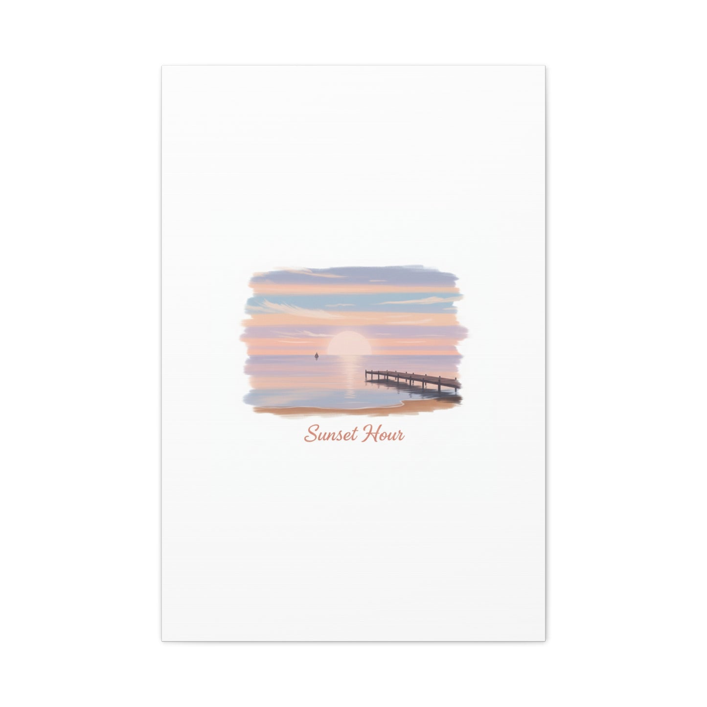 Sunset Hour Canvas, Matte Stretched 1.25" | Minimal Luxe Gold Accent