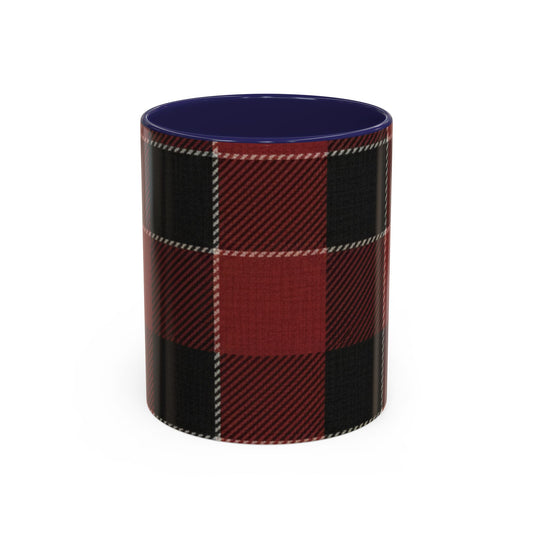 Red Black Buffalo Plaid Accent Coffee Mug — Rustic Farmhouse 11/15oz