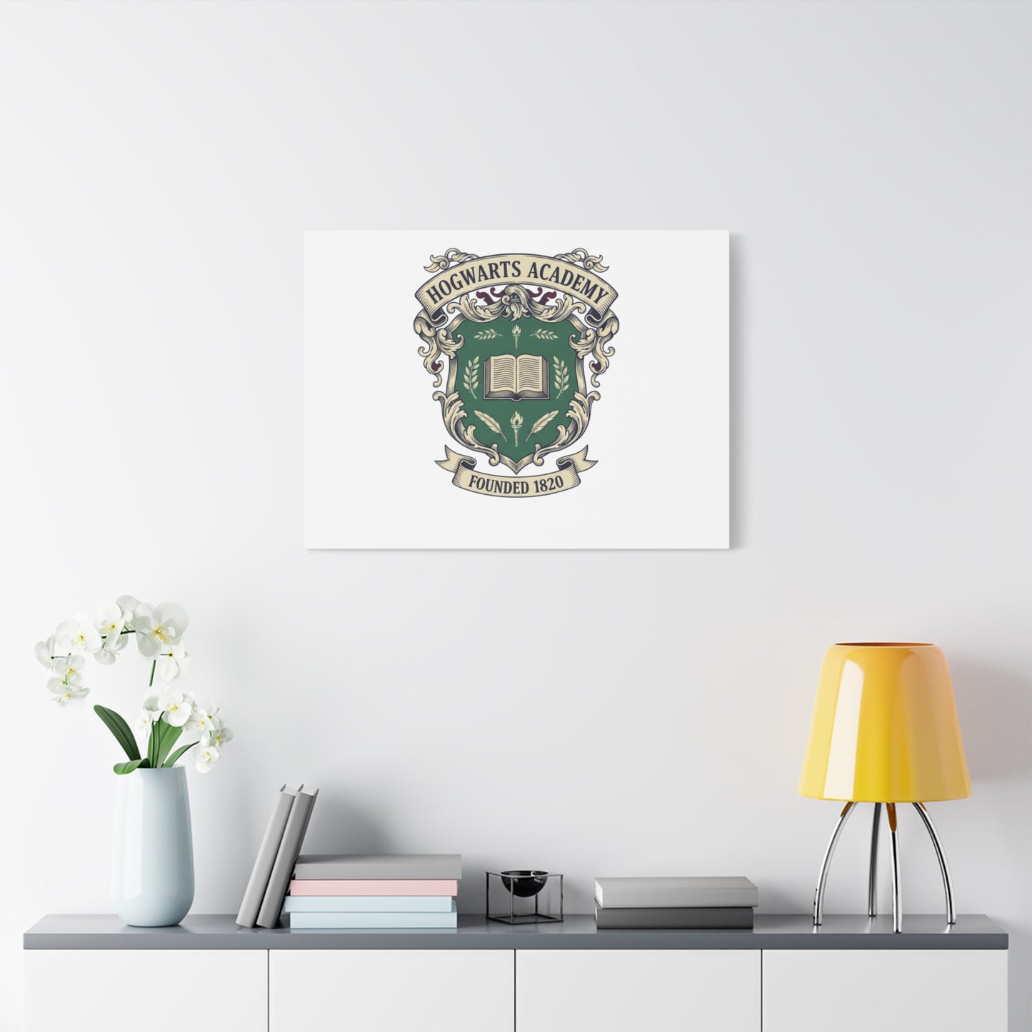 Hogwarts Ivy-Style Emblem Canvas | vintage club logo, old money crest