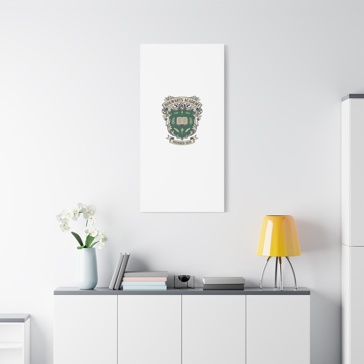 Hogwarts Ivy-Style Emblem Canvas | vintage club logo, old money crest