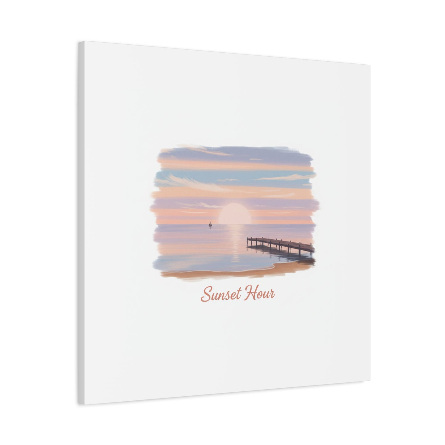 Sunset Hour Canvas, Matte Stretched 1.25" | Minimal Luxe Gold Accent