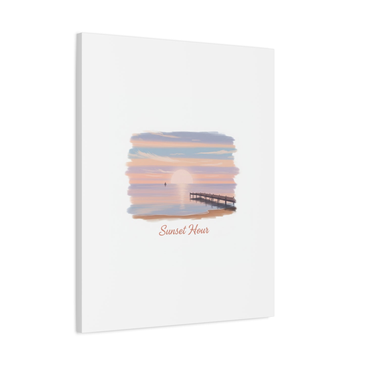 Sunset Hour Canvas, Matte Stretched 1.25" | Minimal Luxe Gold Accent