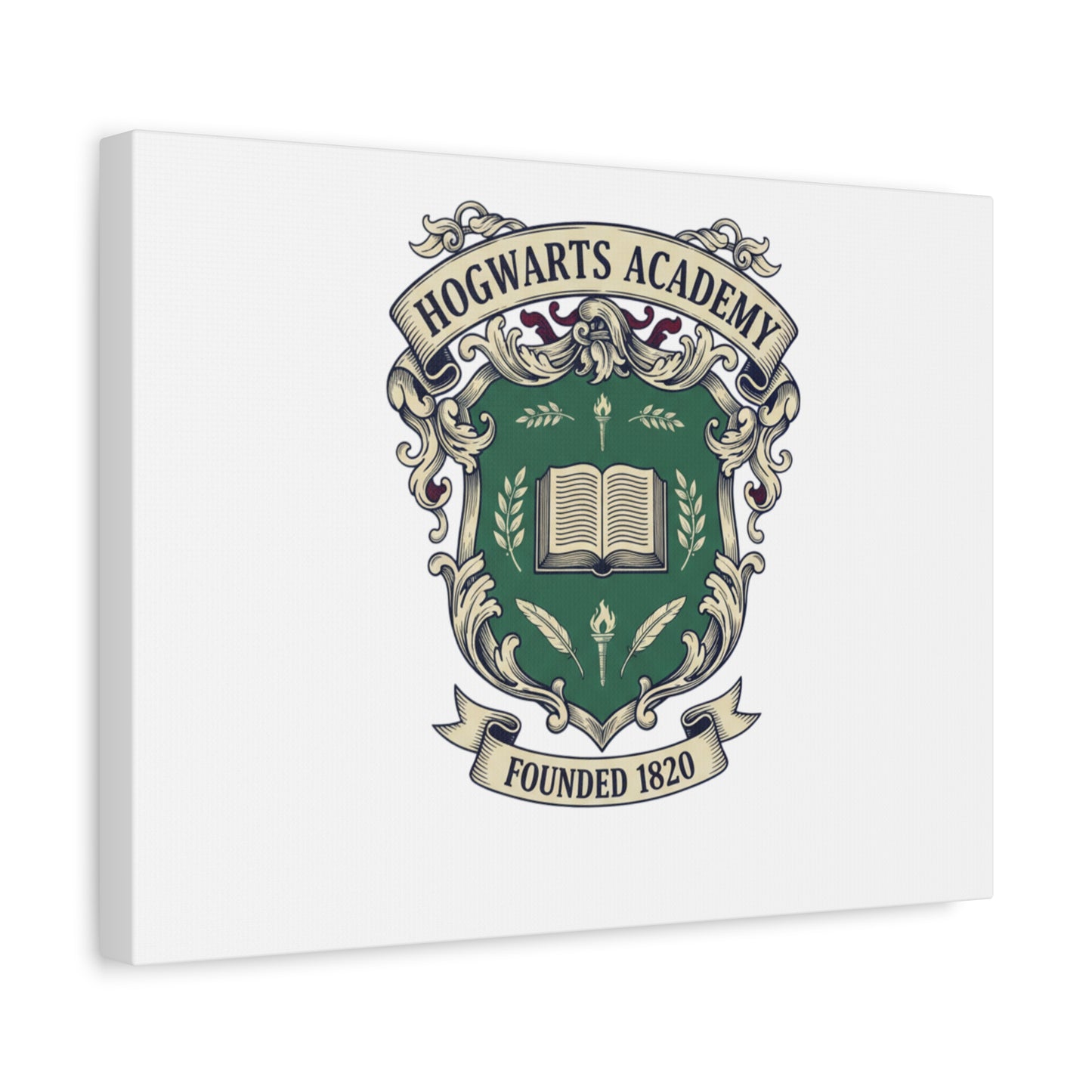 Hogwarts Ivy-Style Emblem Canvas | vintage club logo, old money crest