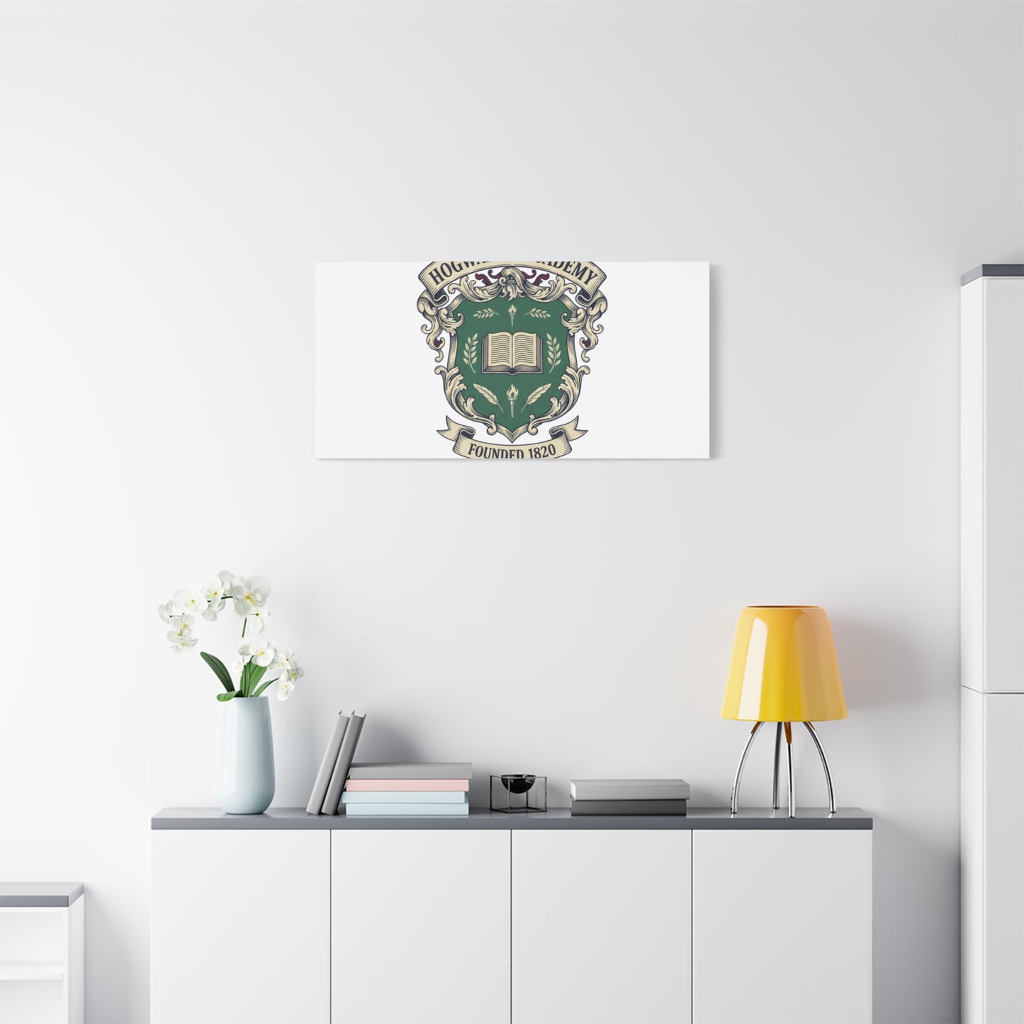 Hogwarts Ivy-Style Emblem Canvas | vintage club logo, old money crest
