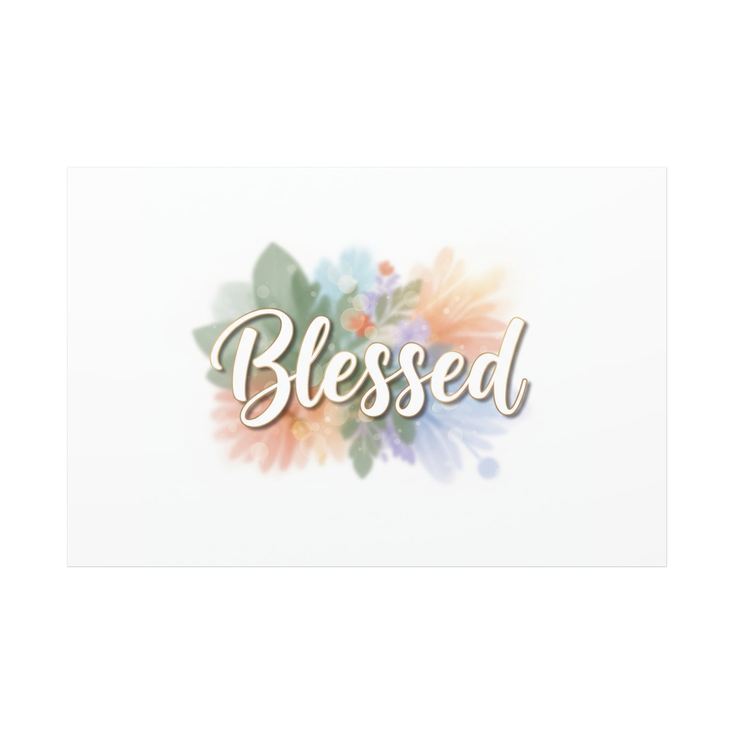 Blessed Floral Script Canvas