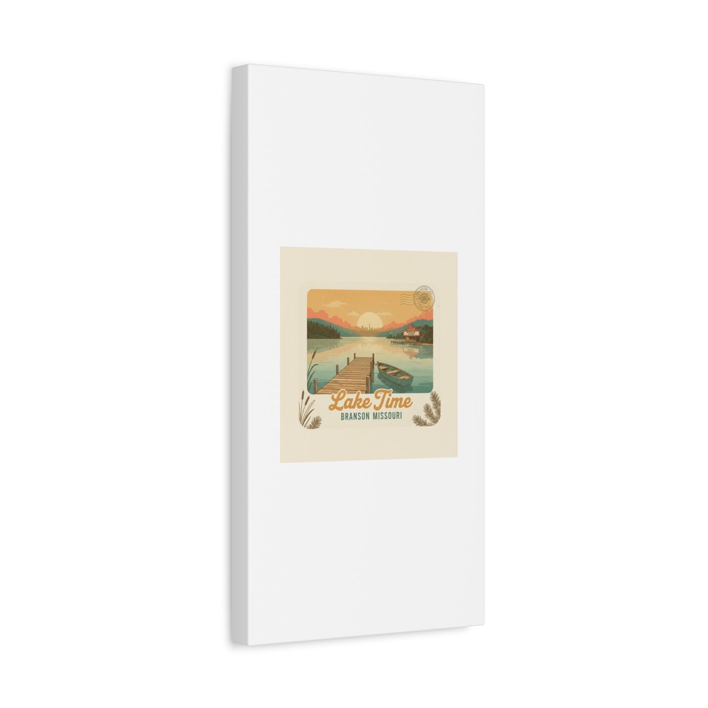 Vintage Postcard Canvas Lake Time Print