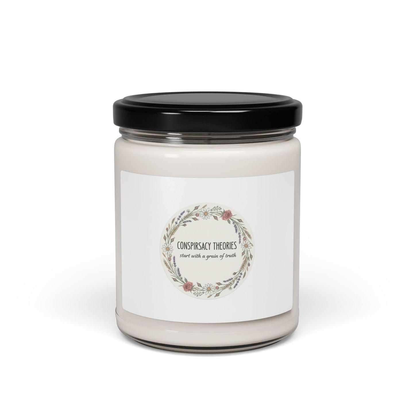 Conspiracy Theories Candle | Minimal Luxe Gold Accent, Scented Soy Jar