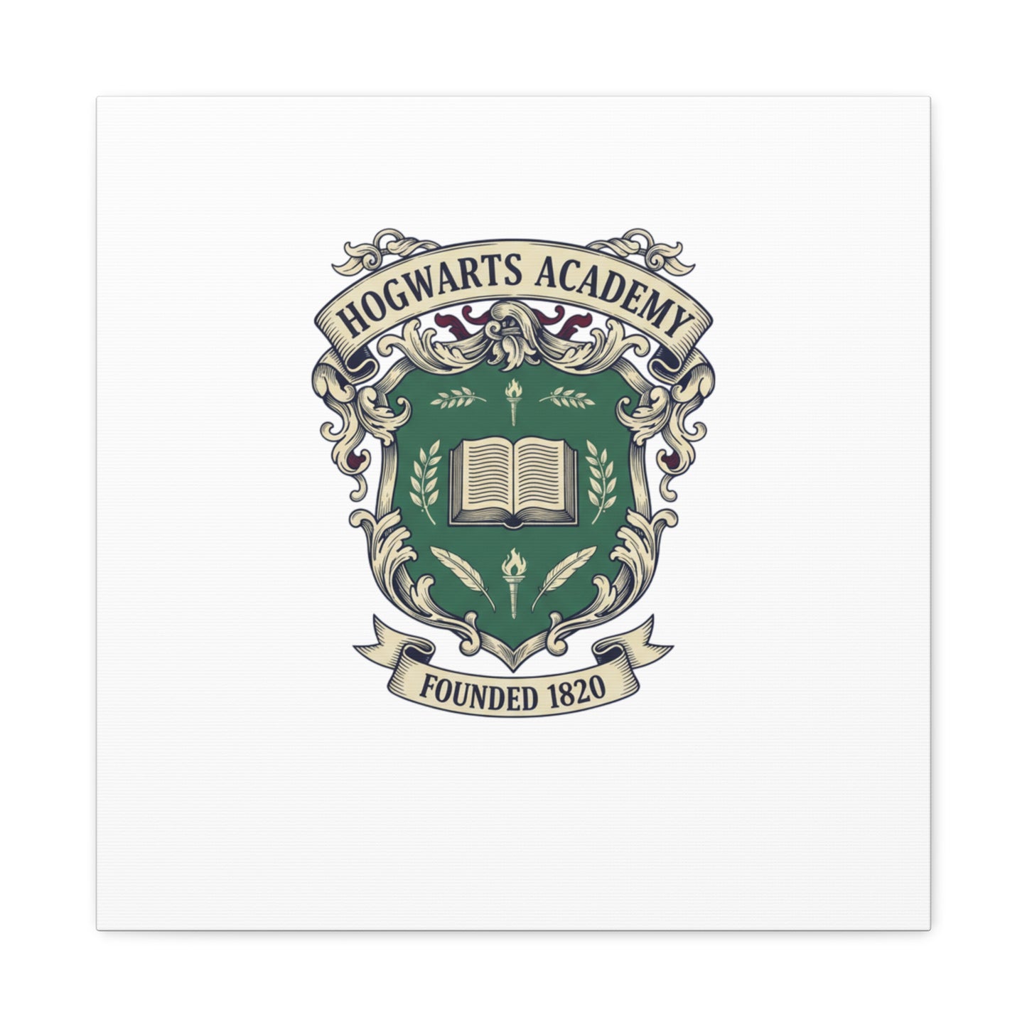 Hogwarts Ivy-Style Emblem Canvas | vintage club logo, old money crest