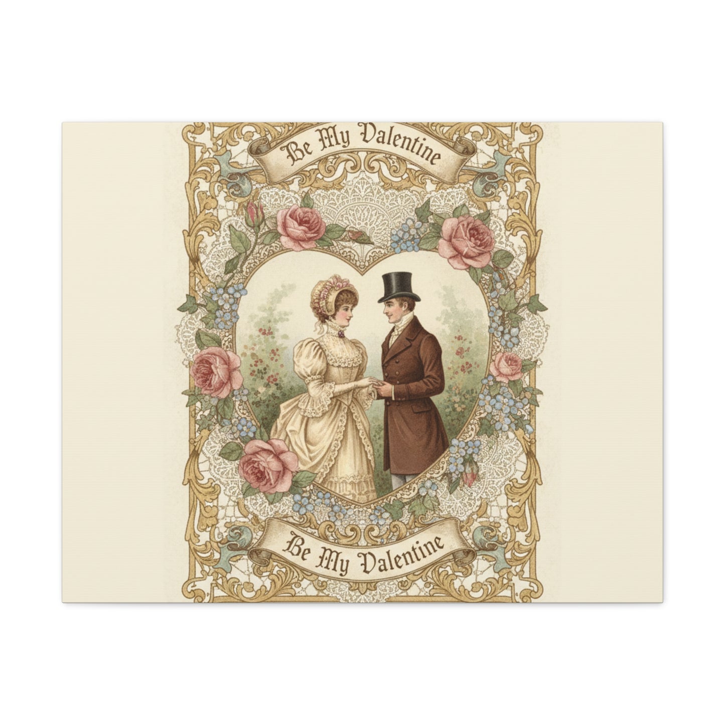 Victorian Valentine Print Canvas | Retro Americana, Vintage Romance