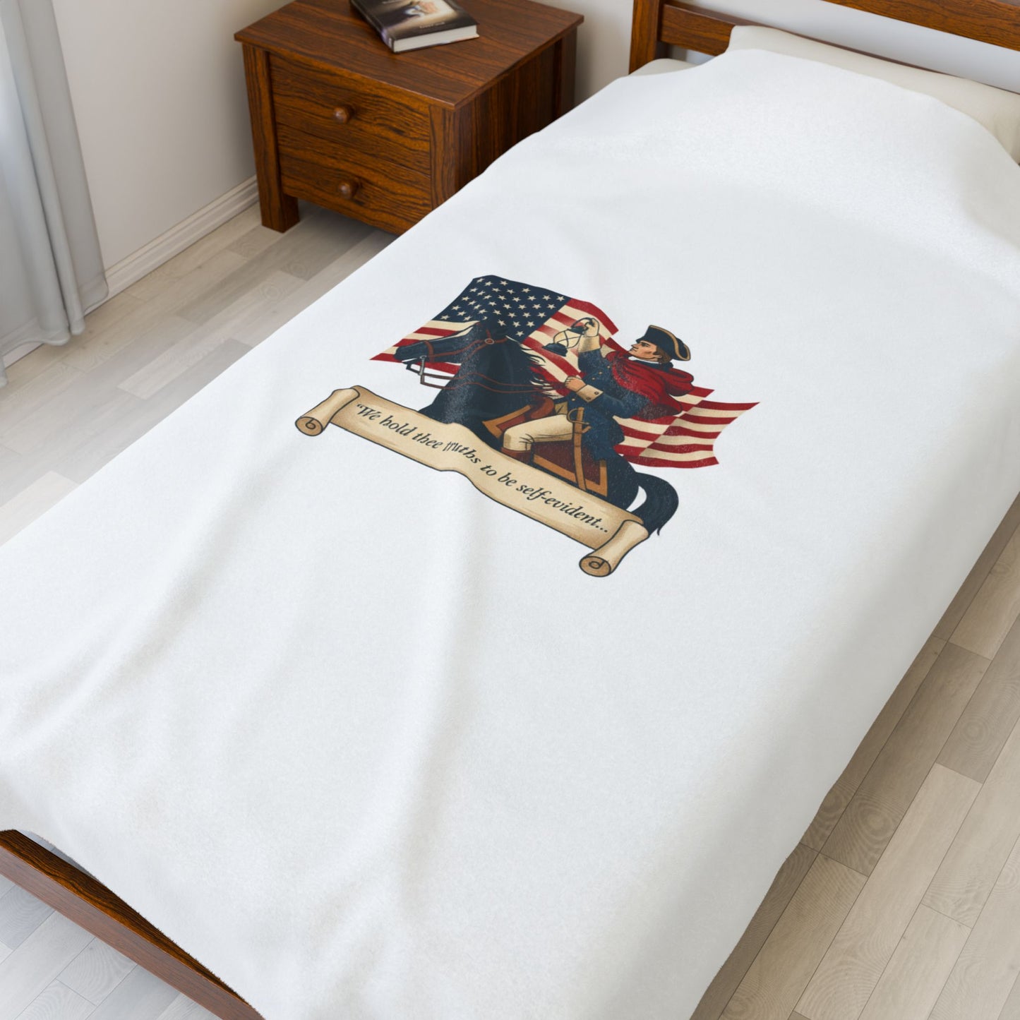 Patriotic Rider Illustration Velveteen Plush Blanket | nature vibes, minimal