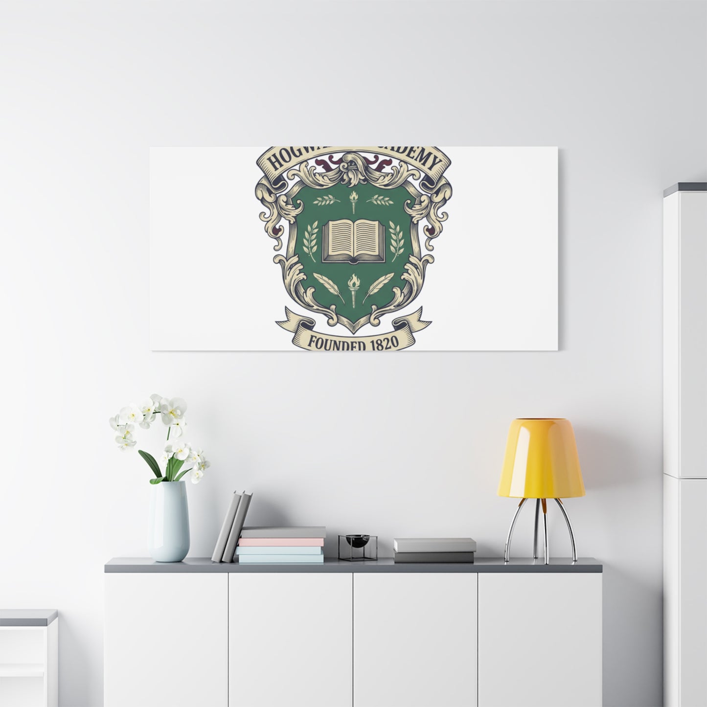 Hogwarts Ivy-Style Emblem Canvas | vintage club logo, old money crest