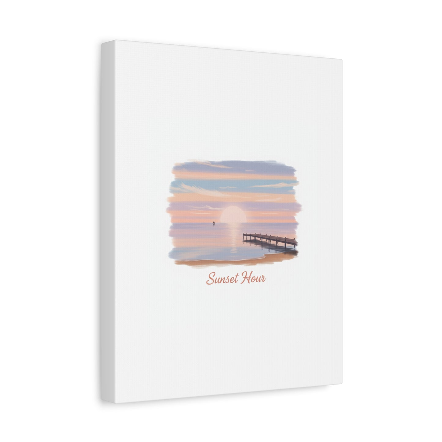 Sunset Hour Canvas, Matte Stretched 1.25" | Minimal Luxe Gold Accent