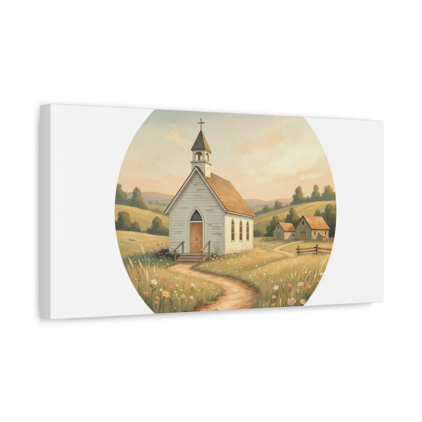 Country Church Matte Canvas, Stretched, 1.25"