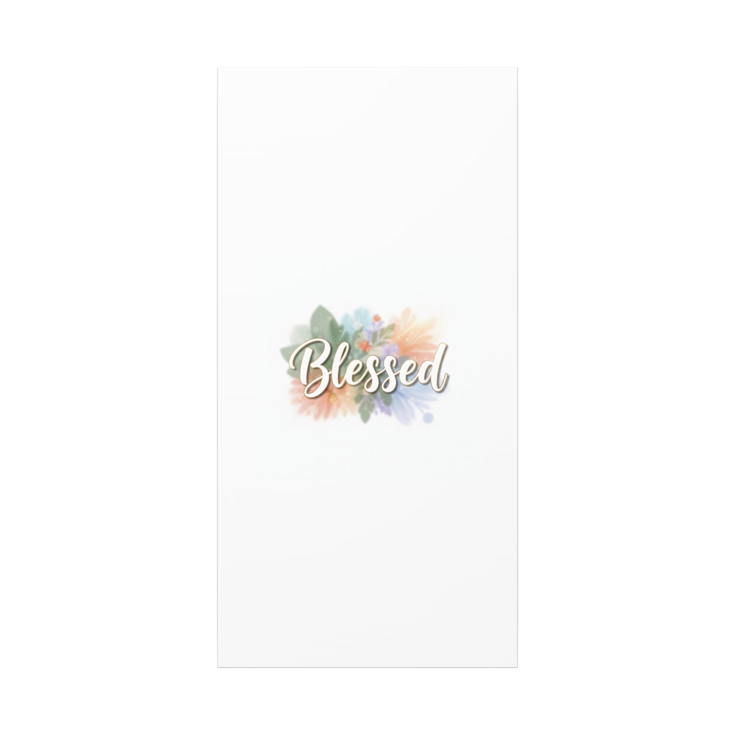 Blessed Floral Script Canvas