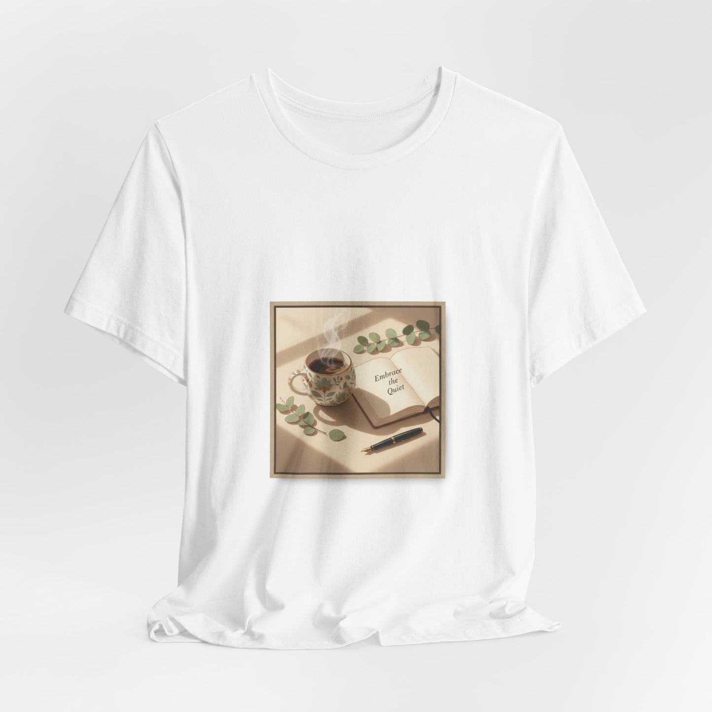 quiet mornings journaling tee | sunrise decor, minimalist coffee art