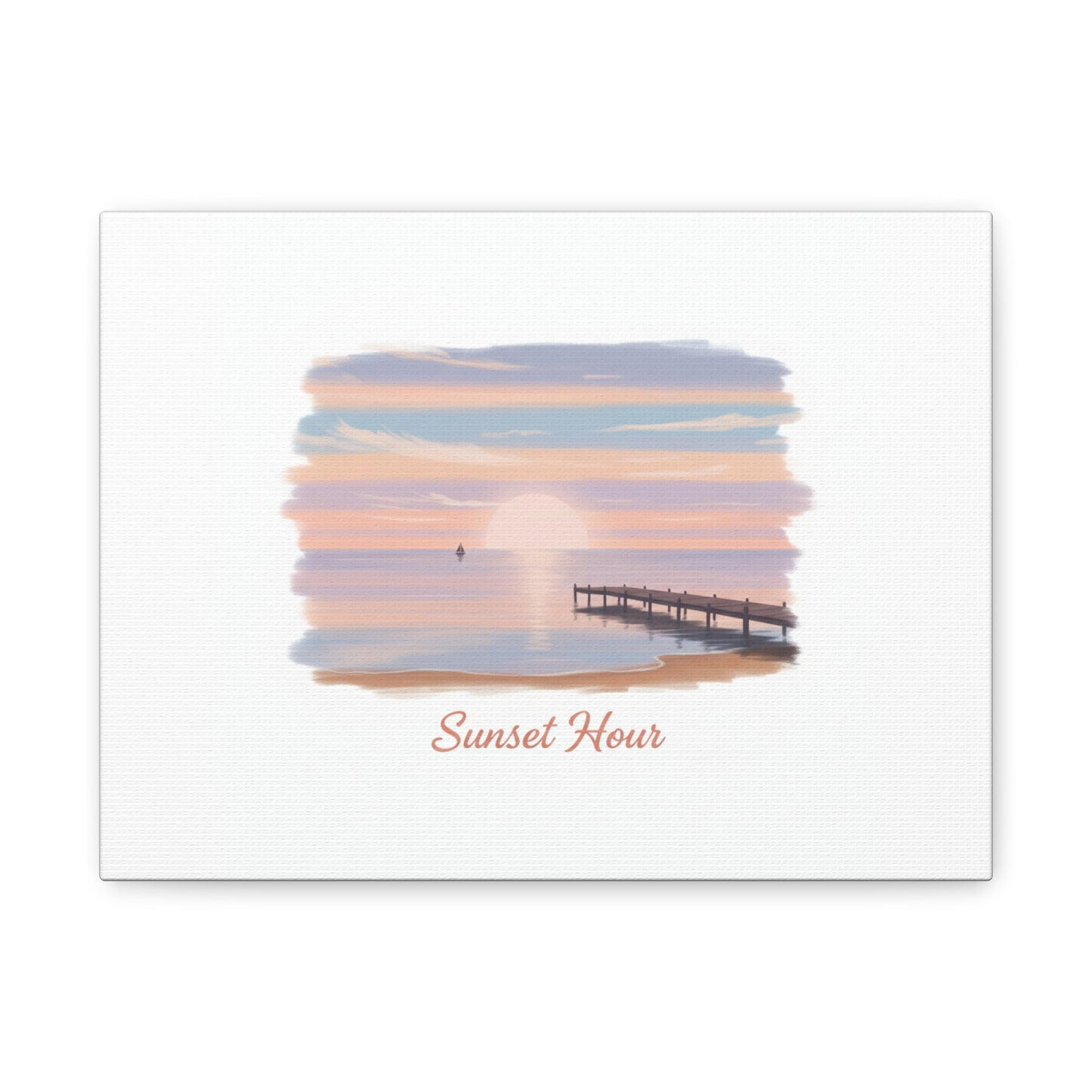 Sunset Hour Canvas, Matte Stretched 1.25" | Minimal Luxe Gold Accent