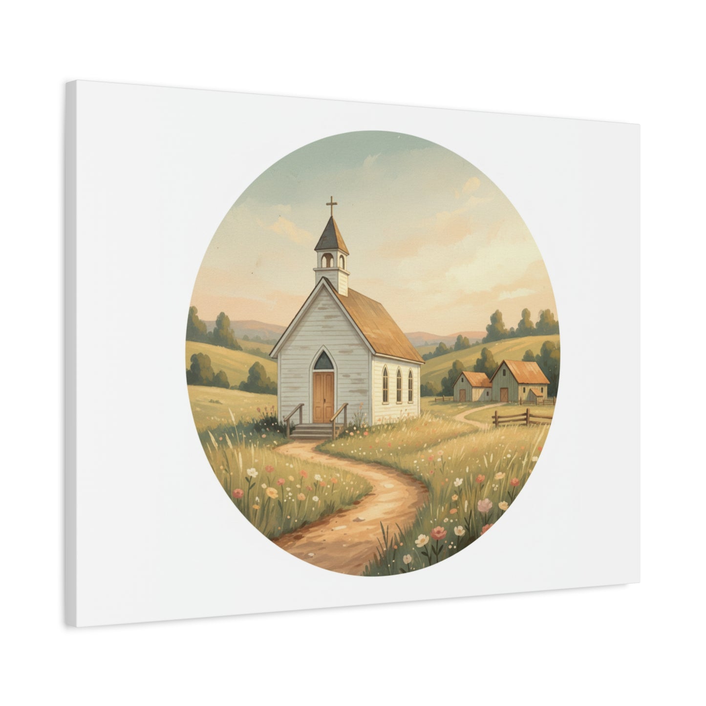 Country Church Matte Canvas, Stretched, 1.25"