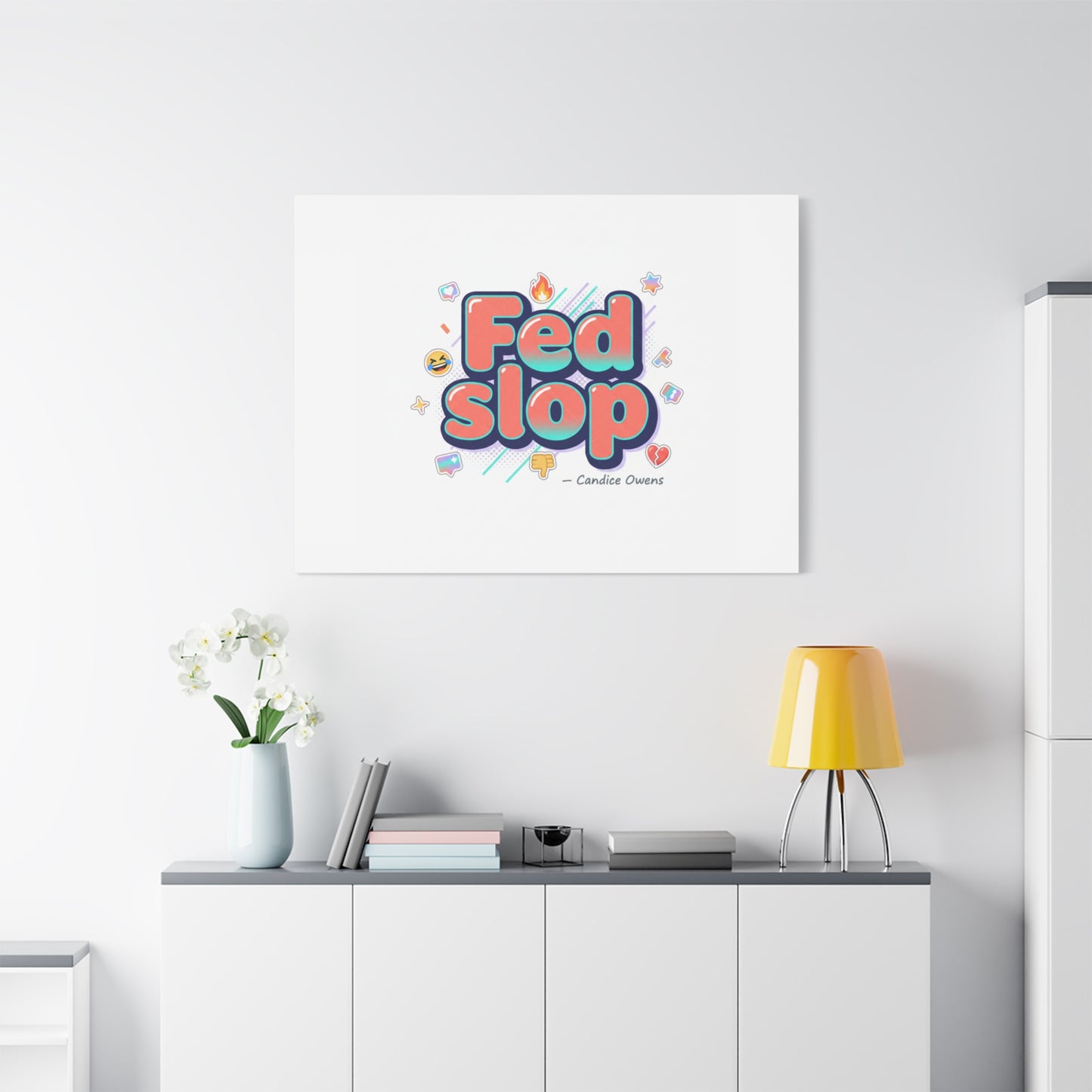 Fed Slop Canvas, Stretched Matte Print | Gen-Z Slang, Meme Text