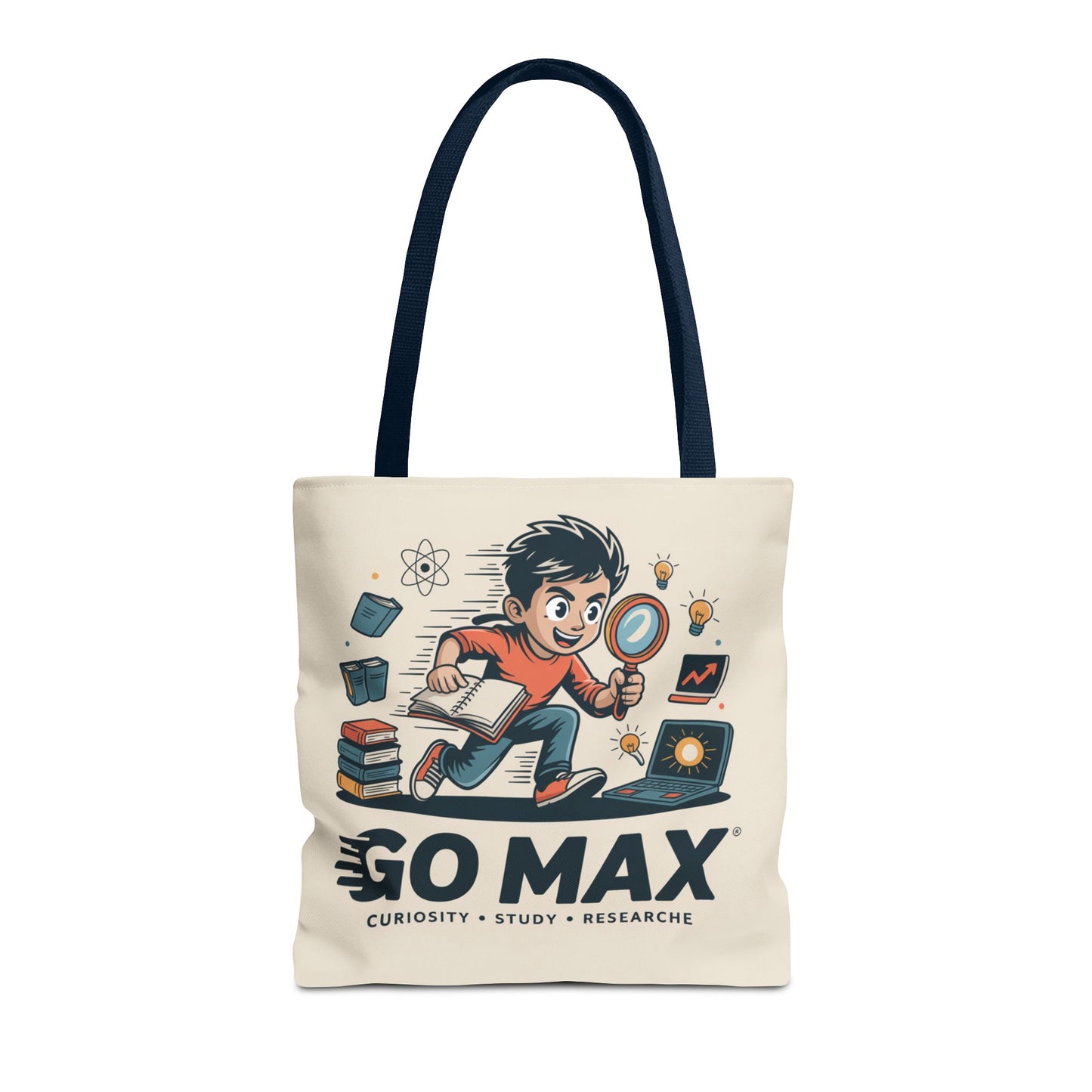 Go Max Study Tote Bag — Curiosity, Research & Learning Canvas Tote
